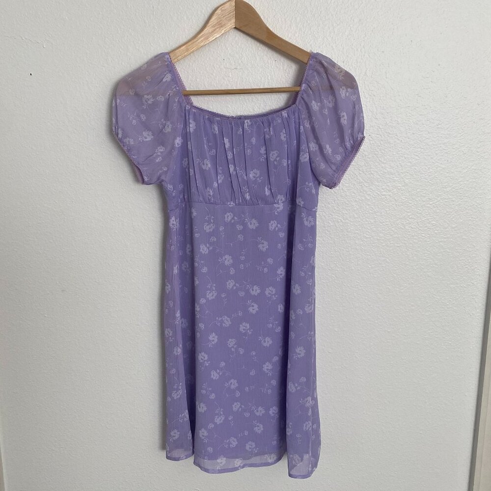 Art Class | Girls Floral Mesh Dress Purple, size XL (14)